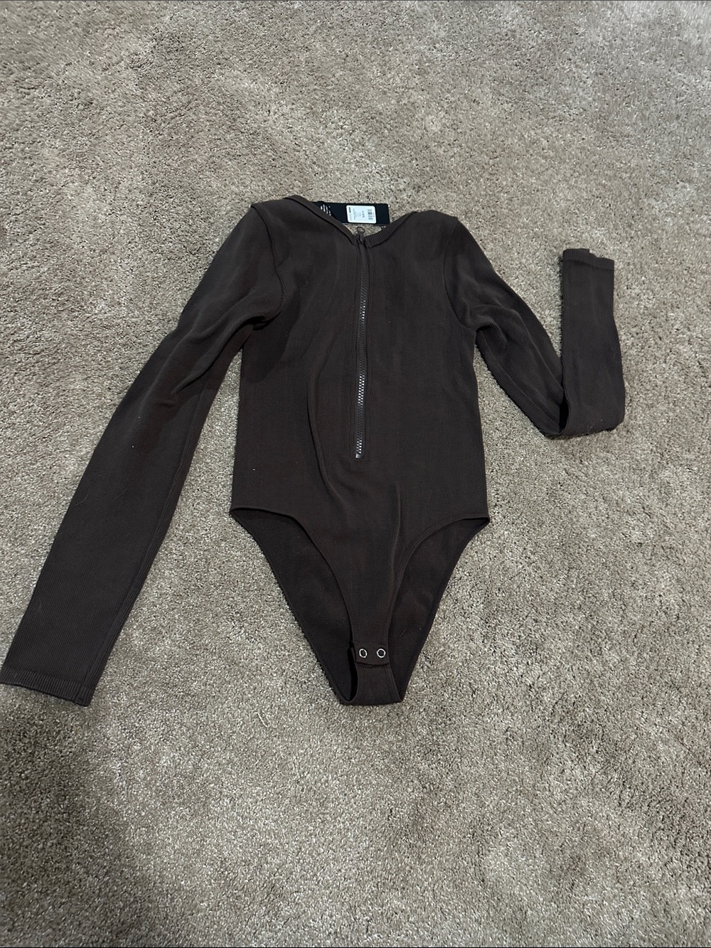 Fashion Nova Brown Ribbed bodysuit